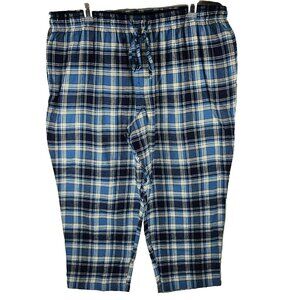 Sonoma Flannel Pajama Pants NWT Wide Leg Men's 3XB (42x27") Blue Plaid